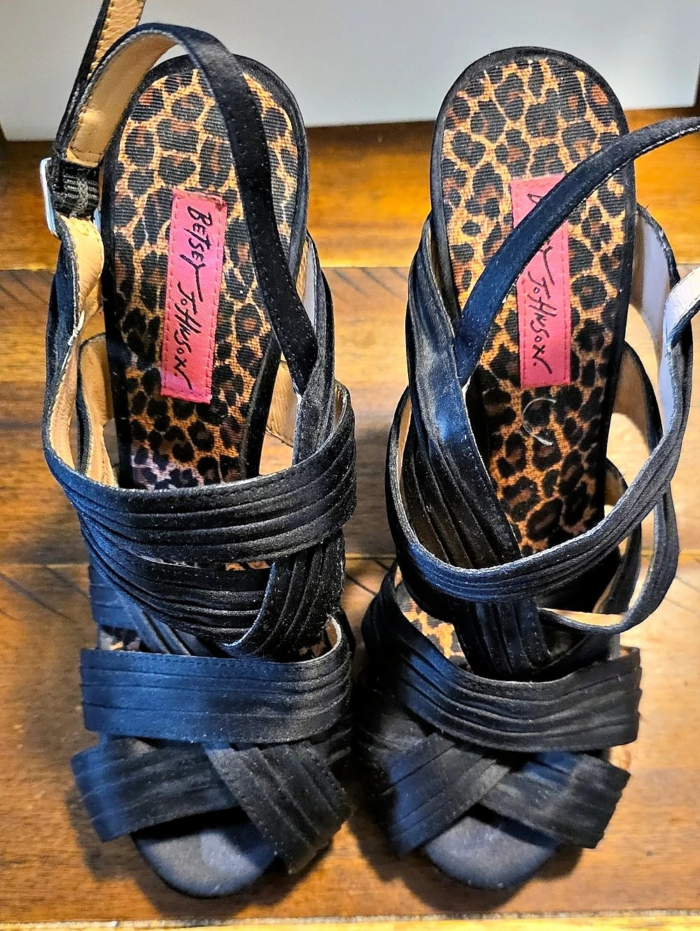 Betsey Johnson Black Animal Print Heels US 7 M